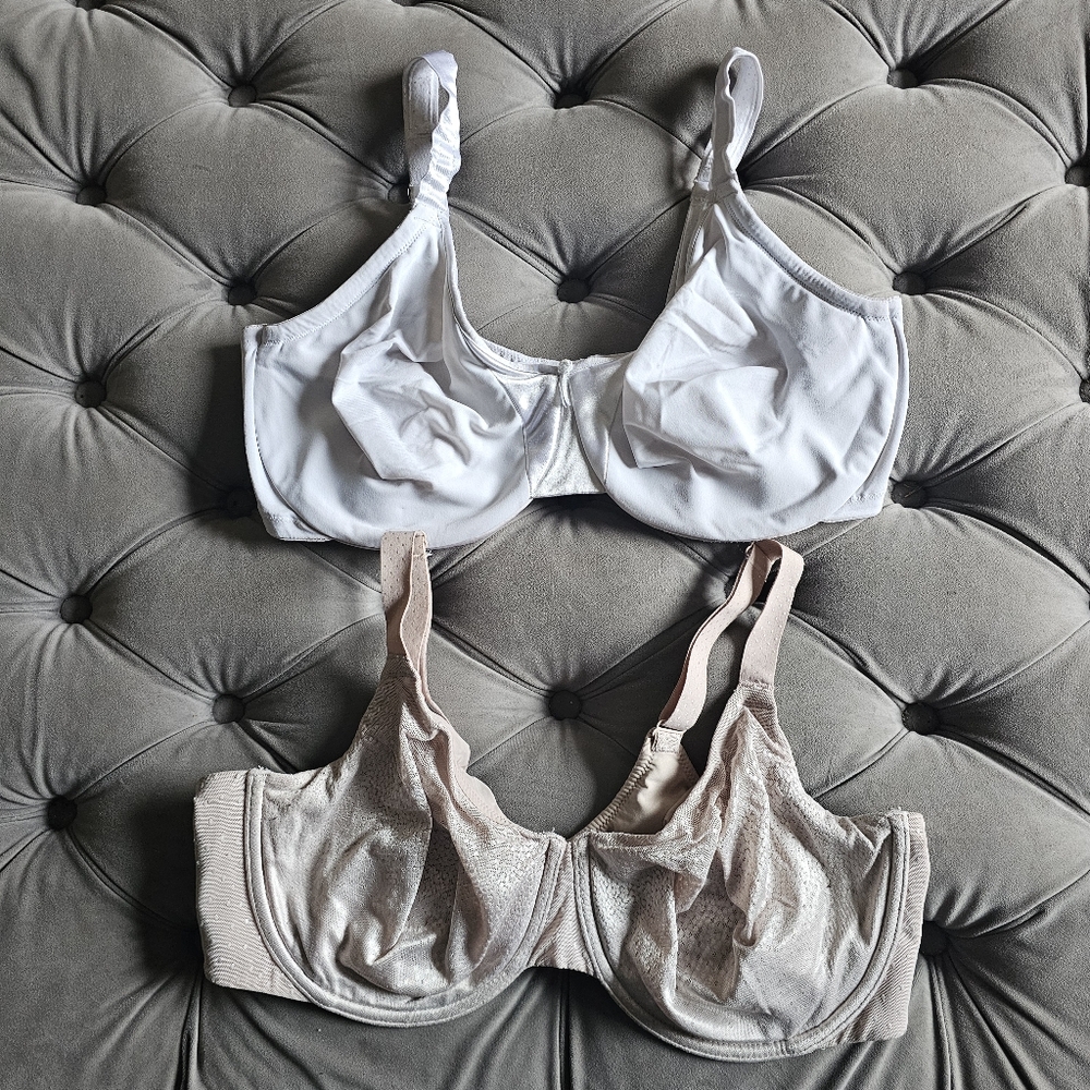40DD 40 DD Underwire Bra Bundle Set Olga & Wacoal White & Nude